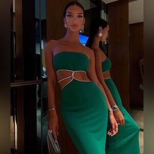 Meshki Strapless Maxi Dress Green Size XS <never wore>